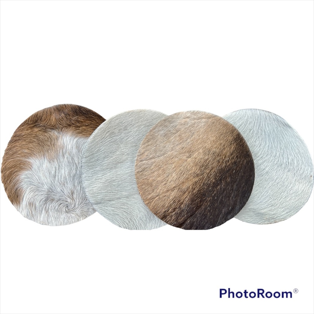 cowhide coasters, 4 set, western home decor, western wedding gift, dorm room